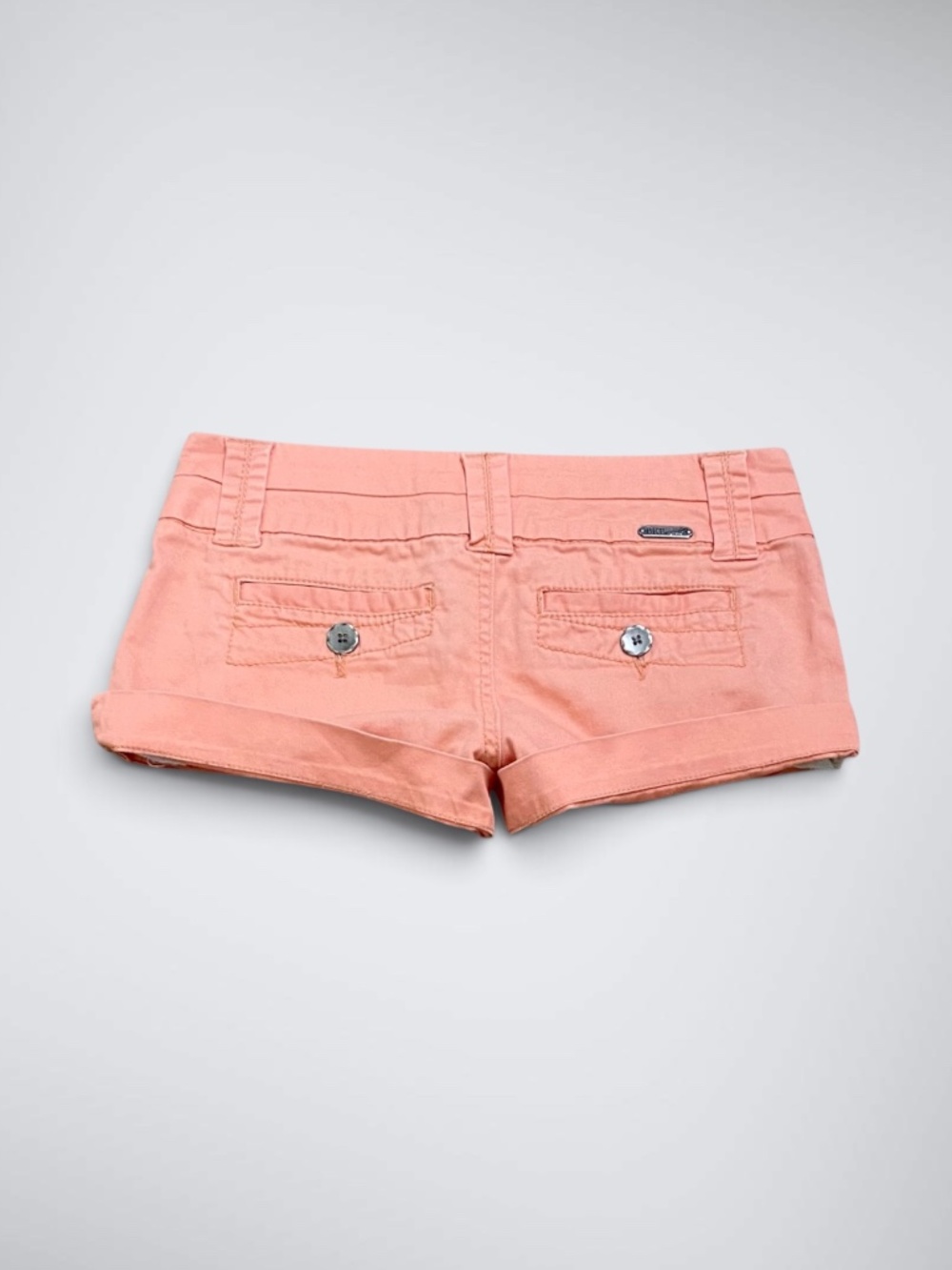 BKE “Mollie” Light Orange Low Rise Micro Mini Shorts